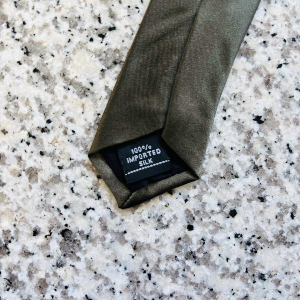 FUMAGALLI’S Men’s Classic Black Olive Green Tie, See measurements - Picture 3 of 4